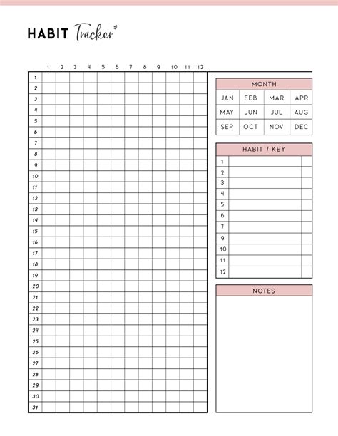 Pdf Download Checklist Monthly Planner Health And Fitness Habit Tracker