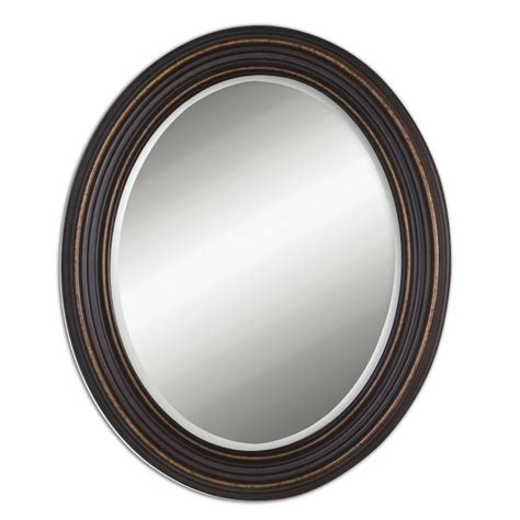 Uttermost 13584 b abra vanity mirror design: Dark Oil Rubbed Bronze Beveled Oval Wall Mirror 34 ...