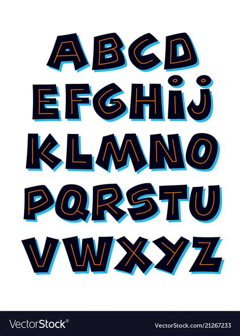 Retro Font Alphabet Royalty Free Vector Image Vectorstock