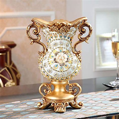 European Style Retro Resin Large Flower Vases For Living Dining Room