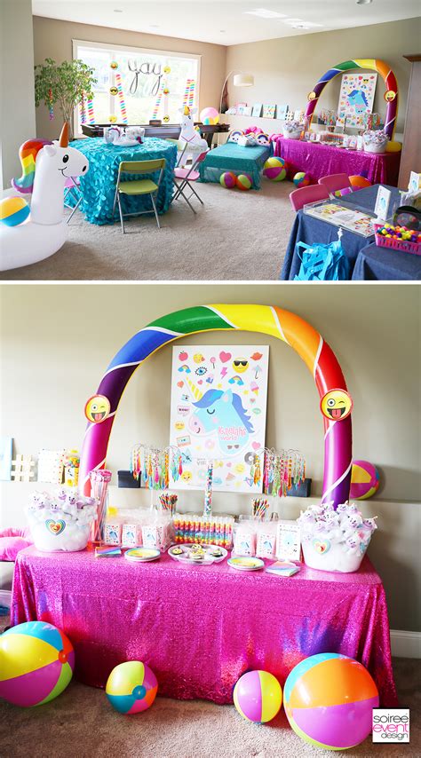 Rainbow Unicorn Emoji Party Ideas - Soiree Event Design