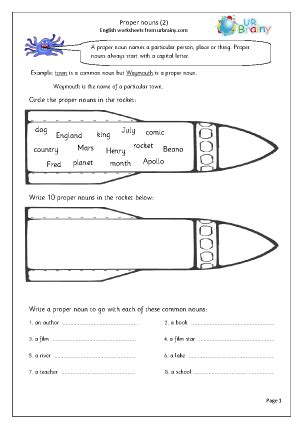 Math worksheets mental worksheet 2nd grade b6ans best 5 maths free free worksheets for ratio word problems Proper nouns (2) - Word Classes by URBrainy.com
