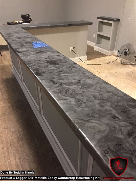 We won't have the money to change the countertops or redo the cabinets when we move in. This #counter has some depth! #coat anything with our #diy #metallicepoxy #countertop in 2020 ...