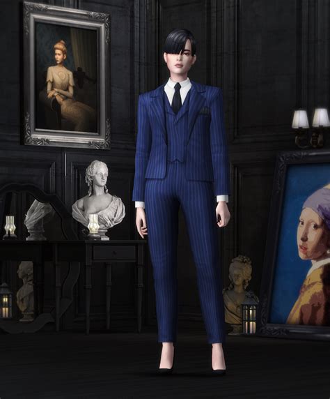 Suit With Stripe Victoria Suit Set Female The Sims 4 Create A Sim