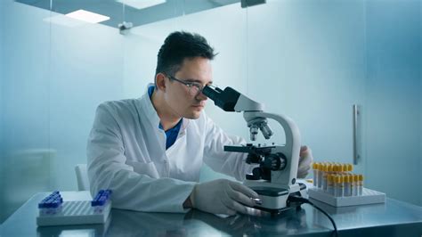 Medical Researcher Scientist Man Looking At Stock Footage Sbv 347691191