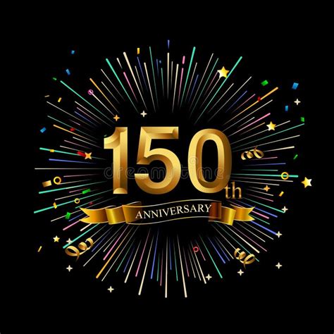 150th Anniversary Celebration Golden Number 150th With Sparkling