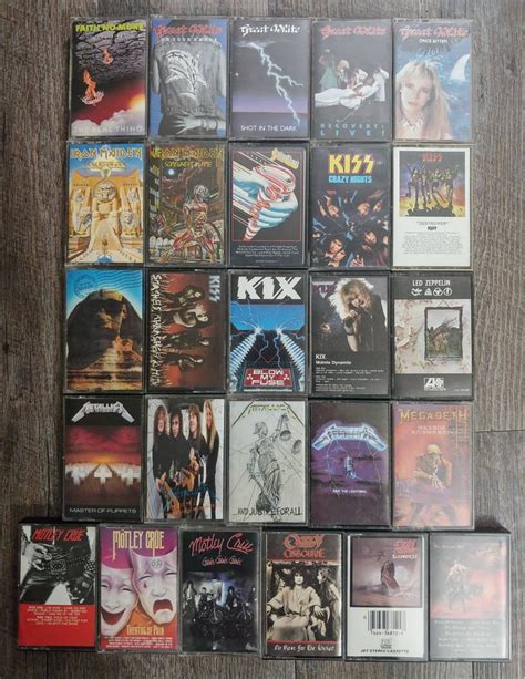 vintage cassette tapes 70s 80s 90s heavy metal glam metal etsy
