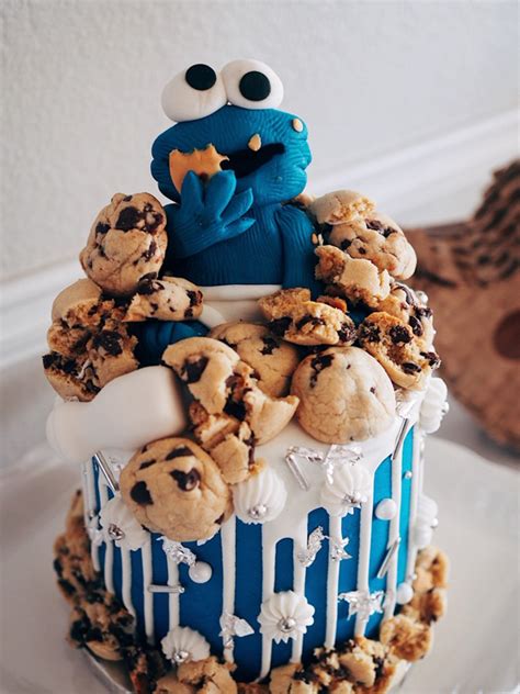 Cookie Monster Themed 1st Birthday Party Happy Birthday Flowers