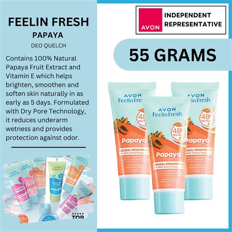 Avon Feelin Fresh Papaya Anti Perspirant Deodorant Cream Quelch 55