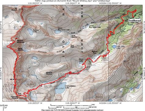 Inyo national forest 351 pacu lane suite 200 bishop, ca 93514. Mount Whitney; Inyo National Forest, CA. Topo Map, Profile ...