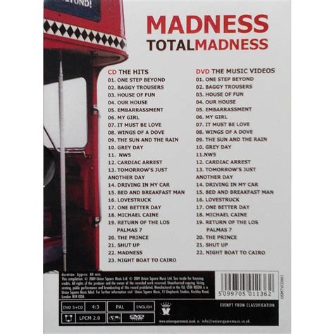 Total Madness All The Greatest Hits And More By Madness Dvd Cd With