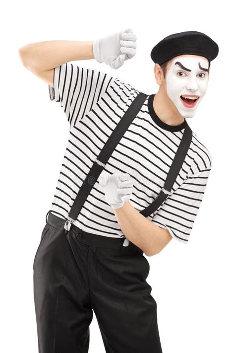 Male Mime Artist Gesturing Stock Photo Image 32241570