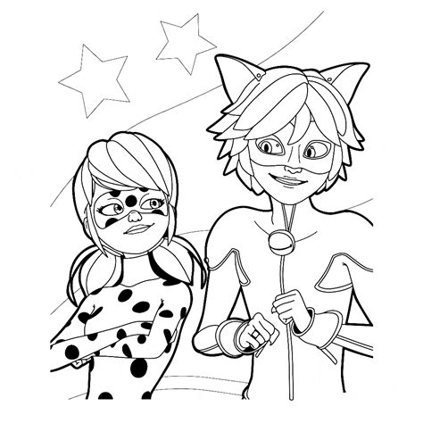 ladybug cat noir kleurplaat 02 TopKleurplaat.nl