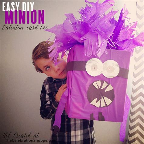 Purple Minion Valentine Card Box Easy Kid Craft Kim Byers