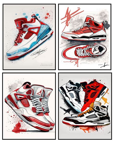 Ht Life Sneaker Poster Hypebeast Room Decor Unframed Set Of X