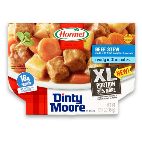 2 (1 1/2 lbs.) cans dinty moore beef stew, 9 ounce pkg. Dinty Moore XL Beef Stew, 12.5 Ounce - Walmart.com - Walmart.com