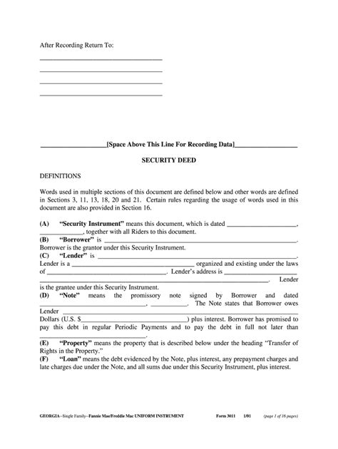 Georgia Security Deed Fill Out And Sign Online Dochub