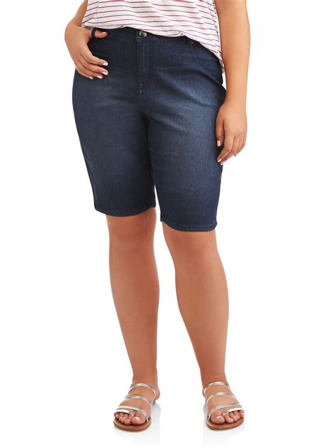 A3 Denim Womens Plus Size Basic Bermuda Shorts
