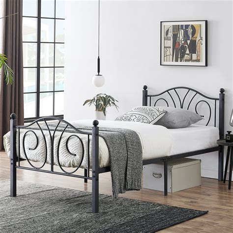 Victorian Twin Size Platform Bed Frame With Two Headboards And Under Bed