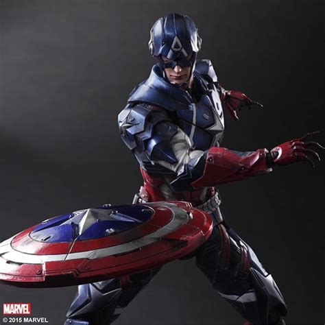 Variant Play Arts Kai Captain America Action Figure Shows Off Powerful