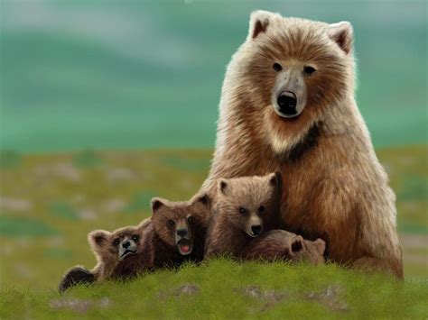 Mama Bear And Cubs Digital Art By Stacey Purdy Pixels