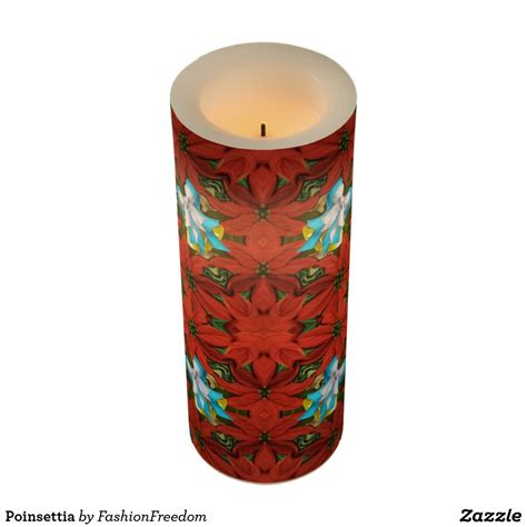 Poinsettia Flameless Candle Candles Christmas Candles Candle Holders