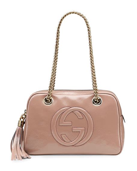 Gucci Soho Small Leather Shoulder Bag Nude