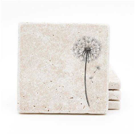 Dandelion Coasters Flower Coaster Set Summer Coasters Etsy