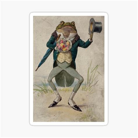 Gentleman Frog Sticker By Stonedcl0wn Redbubble