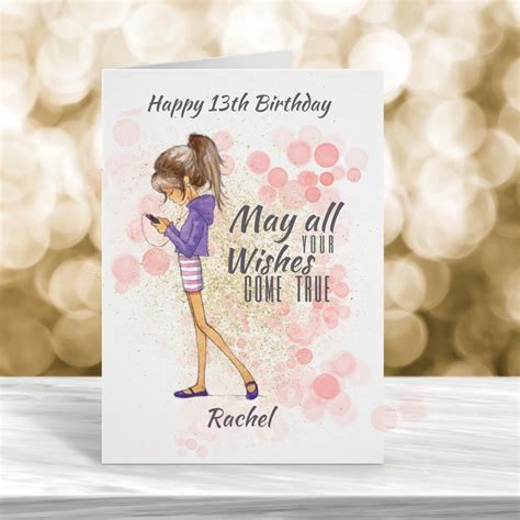 Personalised 13th Birthday Card Thirteenth Birthday Card Etsy