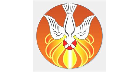 Confirmation Sticker Holy Spirit And Seven Flames Classic Round