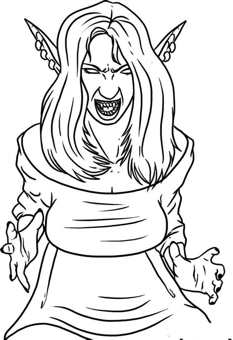 Vampire Girl Coloring Pages To Printable Cartoon