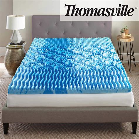 A queen size mattress is 60 inches wide and 80 inches long. Thomasville 3" Cool Tri-zone Gel Memory Foam Mattress ...