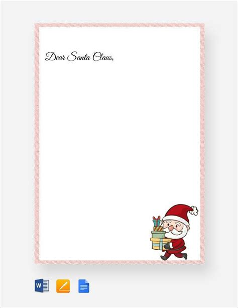 Santa Claus Stationary Microsoft Word Letter From Santa Template Ideas