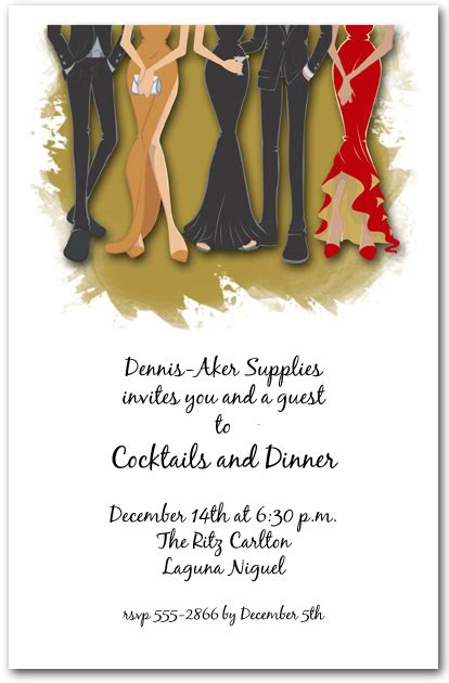 This christmas, we'd like to invite you to our dinner party on christmas day. Legs Formal Holiday Party Invitations