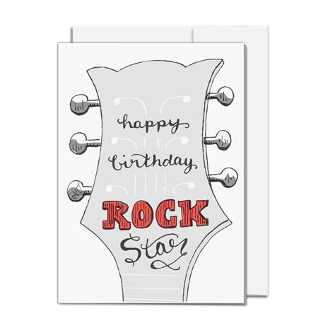 Birthday Card Happy Birthday Rock Star Hand By Amtaylorart On Etsy