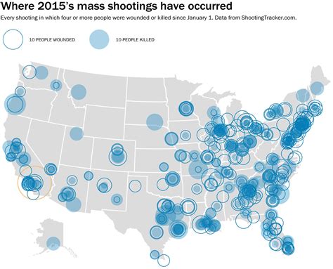 Where 2015s Mass Shootings Have Occurred In 1 Map The Washington Post
