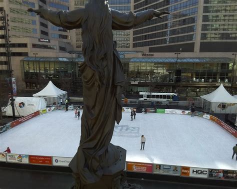 Statue Overlooking Ice Rink Smithsonian Photo Contest Smithsonian