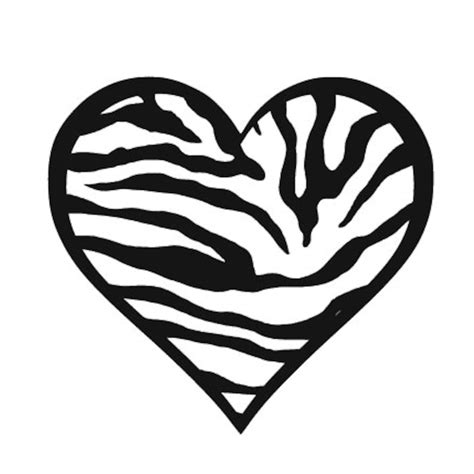 Zebra Heart Decal Etsy
