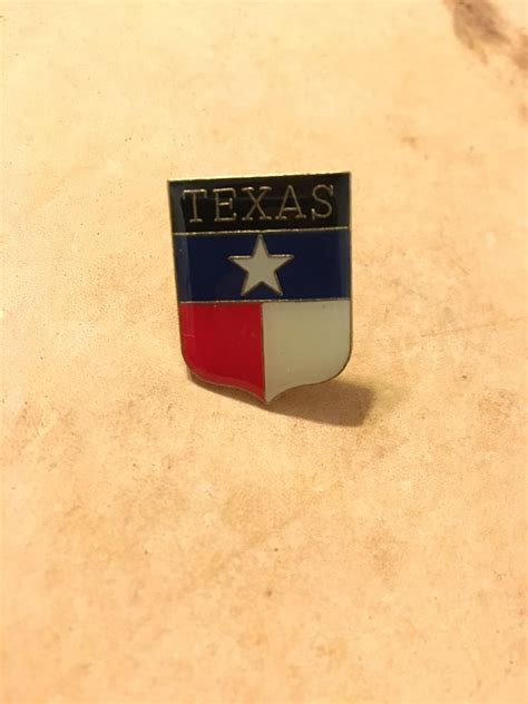 Texas Flag Crest Enamel Lapel Pin Etsy