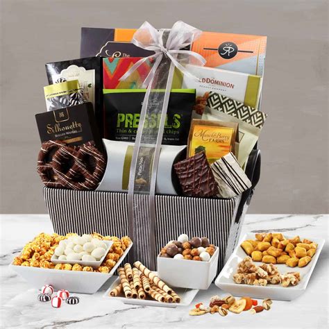 Deluxe Striped Gift Basket by BroadwayBasketeers.com