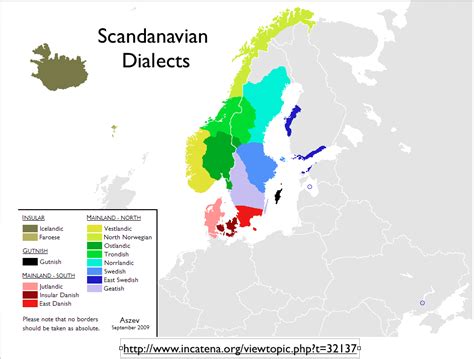 Scandinavian Dialects Map Geocurrents
