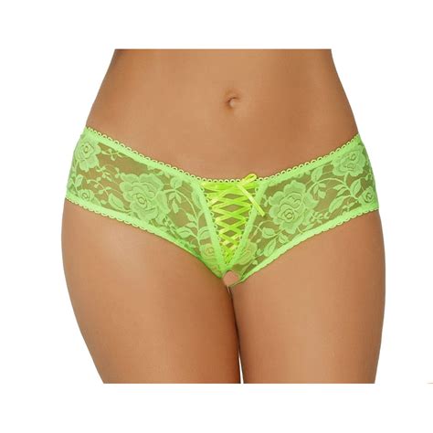 Lacy Line Lacy Line Sexy Lace Up Front Open Crotch Lace Panties