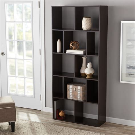 Mainstays 12 Cube Shelf Bookcase Espresso