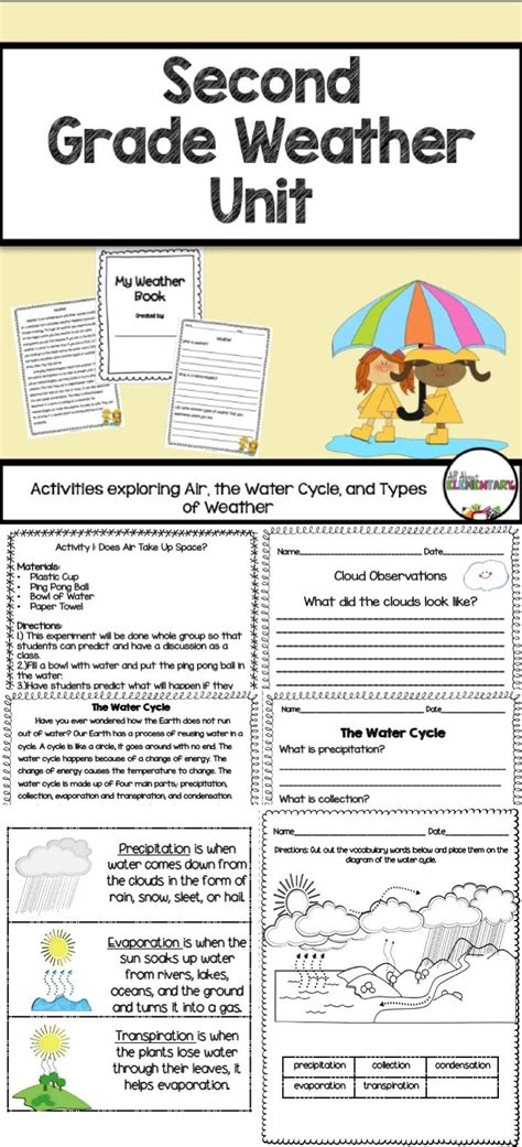 The printable worksheets include second grade. Weather Activities for Second Grade | Weather activities ...