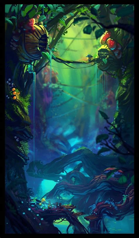 Enchanted Forest Jungle Art Jungle Illustration Fantasy Art Landscapes