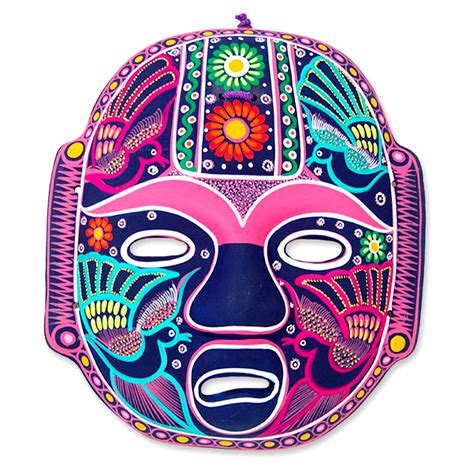 Ceramic Mask Carnival Olmeca Mexican Folk Art Ceramic Mask