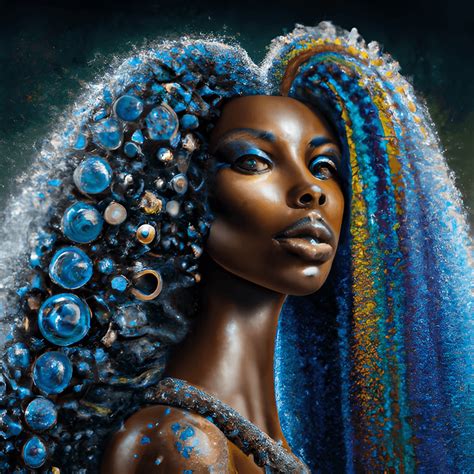 Ebony Goddess With Stunning Curls · Creative Fabrica