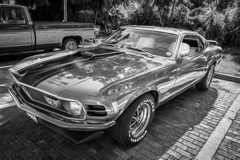 1970 Ford Mustang Mach 1 Painted Bw Photograph By Rich Franco Fine