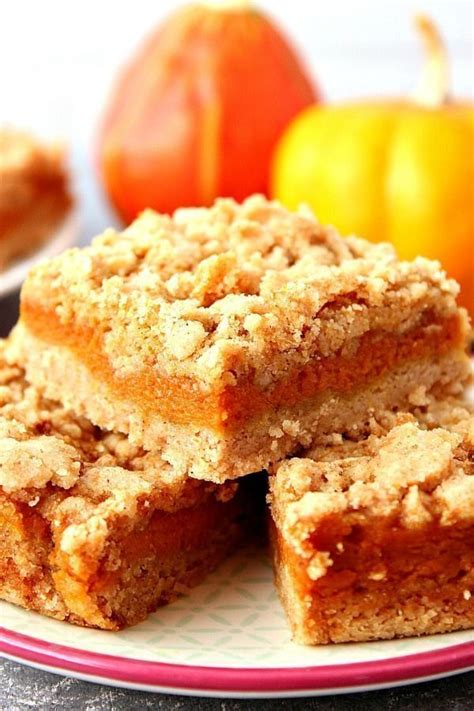 All purpose flour, margarine, sugar substitute, sea salt, baking powder and 6 more. Pumpkin Pie Bars recipe - quick and easy dessert bars that ...